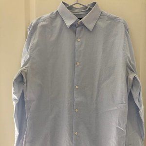 Theory Light Blue Check Dress Shirt 15.5R